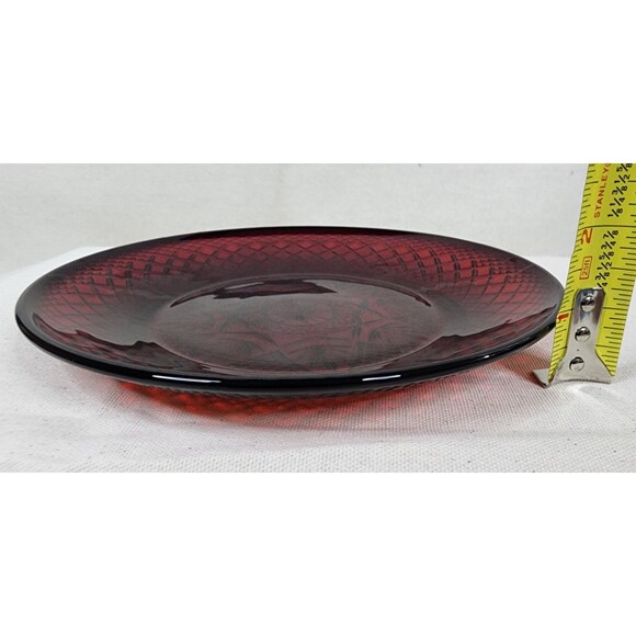 Luminarc Cristal D' Arques Durand Antique Ruby Red 8" Salad Plates Set of 6 - Picture 6 of 10